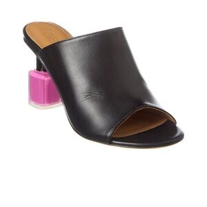 New! Loewe Nail Polish Leather Sandal, Black size 36= US 6